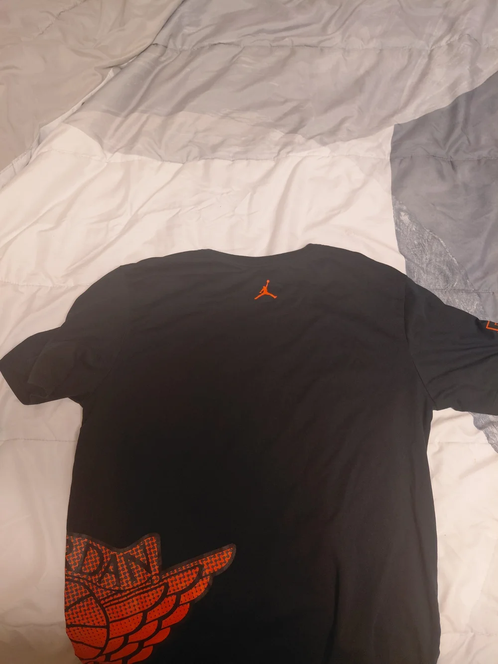 Jordan Men’s Black Short-Sleeve Graphic T-Shirt - Orange Logo